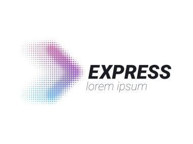 Lojistik ok logosu fro kurye veya hızlı teslimat şirket veya ulaşım hizmeti kavramı nakliye taşıma. İzole ileri ok simgesini hızlı teslimat ya da lojistik ve post posta tasarım vektör