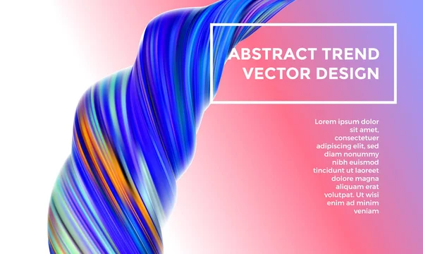 Современная векторная цифровая живопись абстрактный фон. Creative vivid 3D flow paint wave. Трендовый сине-розовый жидкий баннер на ярко-красном фоне . — стоковый вектор