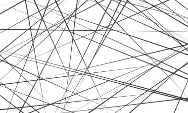 Kaotik özet satırları geometrik desen arka plan soyut. Siyah vektör çapraz çizgiler modern çağdaş sanat zemin beyaz tasarım şablonunun geçti