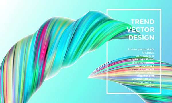 Vektor digitale Malerei abstrakten Hintergrund. kreative lebendige 3D-Flow-Farbwelle. trendige blau-grüne Banner-Vorlage mit hellem Farbverlauf auf grünem Hintergrund. — Stockvektor