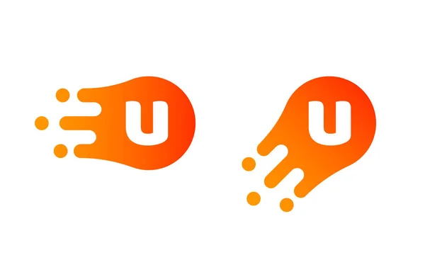 Buchstabe u Logo Vorlage für abstrakte flüssige Blasenform für modernes Unternehmen. Vektor kreatives z-Logo in Bewegungsgeschwindigkeit einfache futuristische Icon-Design für Internet-Kommunikationstechnologie oder Anwendung — Stockvektor