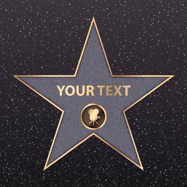 Hollywood yıldız ünlü şöhret yürüyüş vektör altın