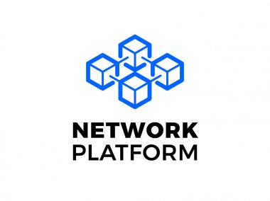 Bulut blockchain cryptocurrency vektör logosu