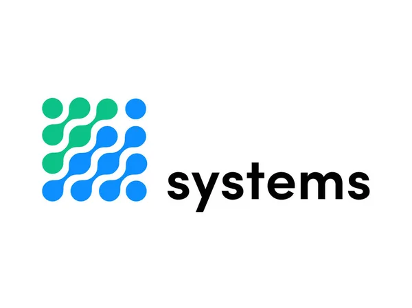 Sistemas de tecnología informática vector internet logo — Vector de stock