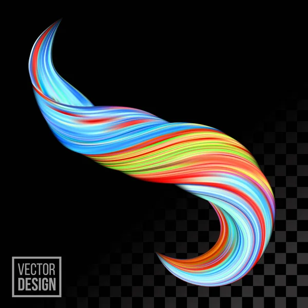 Color paint 3D wave twist vector blue background — Stock Vector