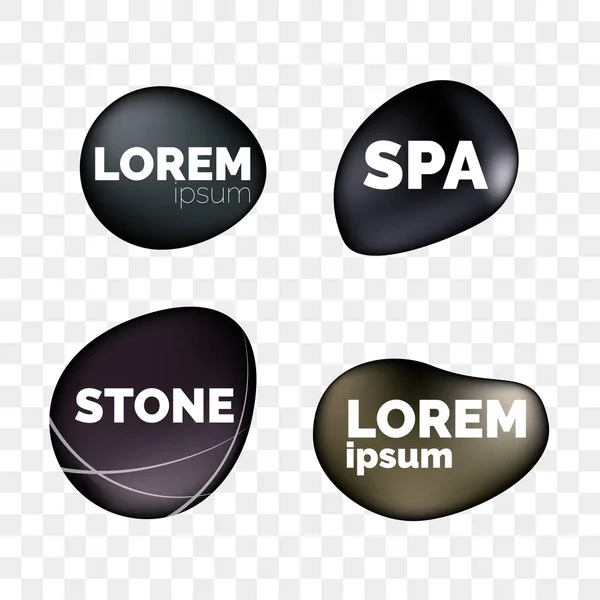 SPA stones 3D isolated realistic Zen icons — Stock Vector