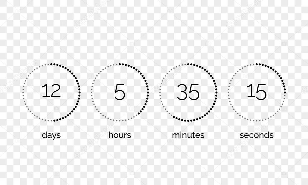 Countdown clock counter vector digital timer