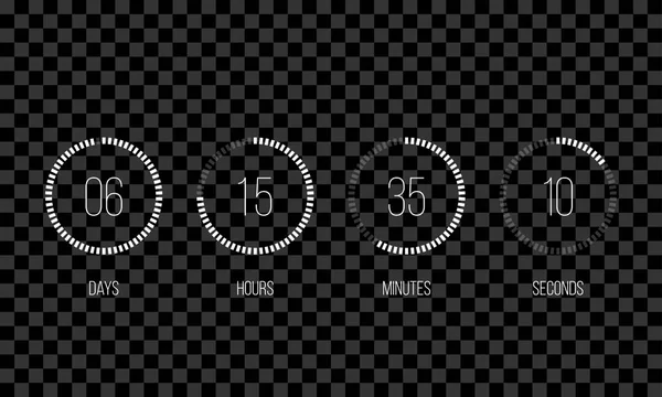 카운트 다운 시계 카운터 벡터 디지털 타이머 — 스톡 벡터