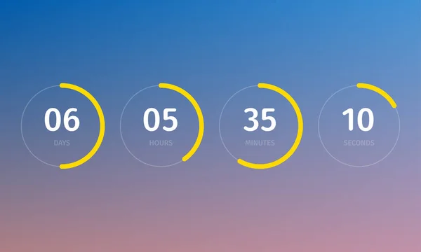 Contagem regressiva relógio contador temporizador digital —  Vetores de Stock