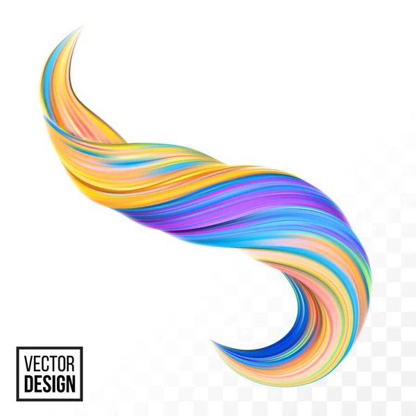 Color paint 3D wave twist vector yellow background — Stock Vector