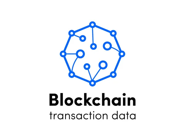 Blockchain logo vector nube criptomoneda icono — Vector de stock