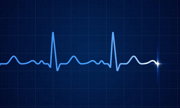 Corazón cardiograma pulso vector pantalla fondo — Archivo Imágenes Vectoriales