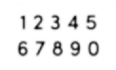 Yarı ton alfabe yazı tipi vektör nokta numaraları