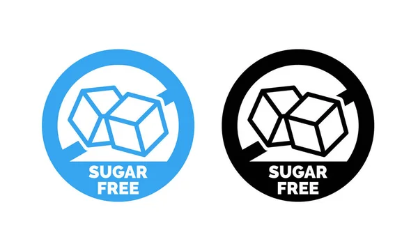 Vettore di etichette senza zucchero né confezione aggiunta di zucchero — Vettoriale Stock