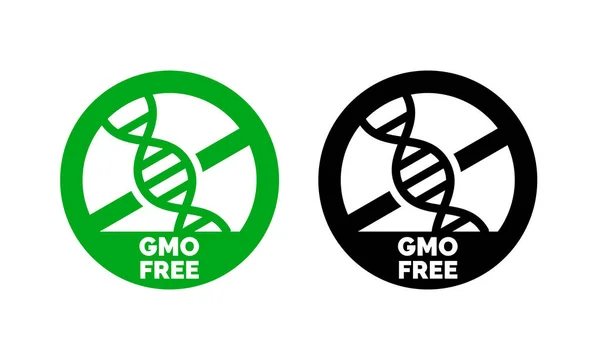 Icona vettoriale DNA senza OGM per confezione prodotto — Vettoriale Stock