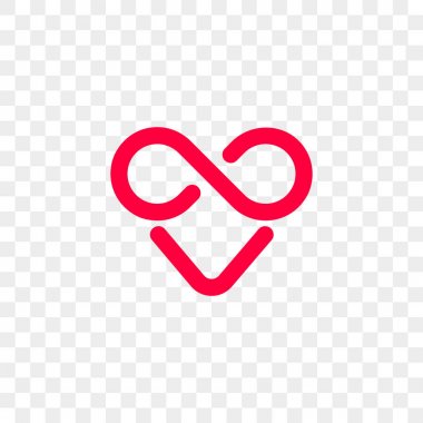 Kalp logo vektör sonsuz döngü simgesi