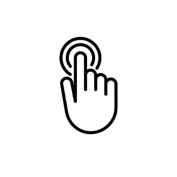 Touch scherm vinger/hand druk op push vector-pictogram — Stockvector