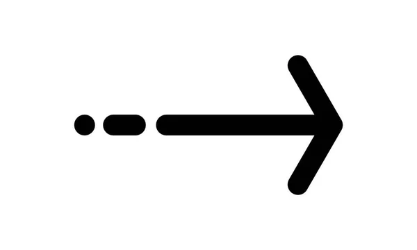 Icono de vector de flecha con línea de guion punteada — Vector de stock