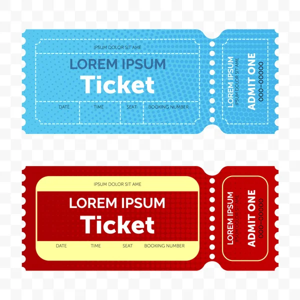 Ticket retro modern vector design template — Stock Vector