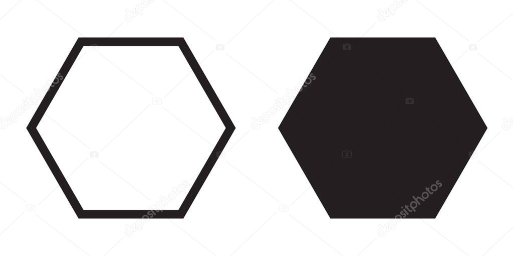 Hexagon icon  vector six sided polygon hexagon