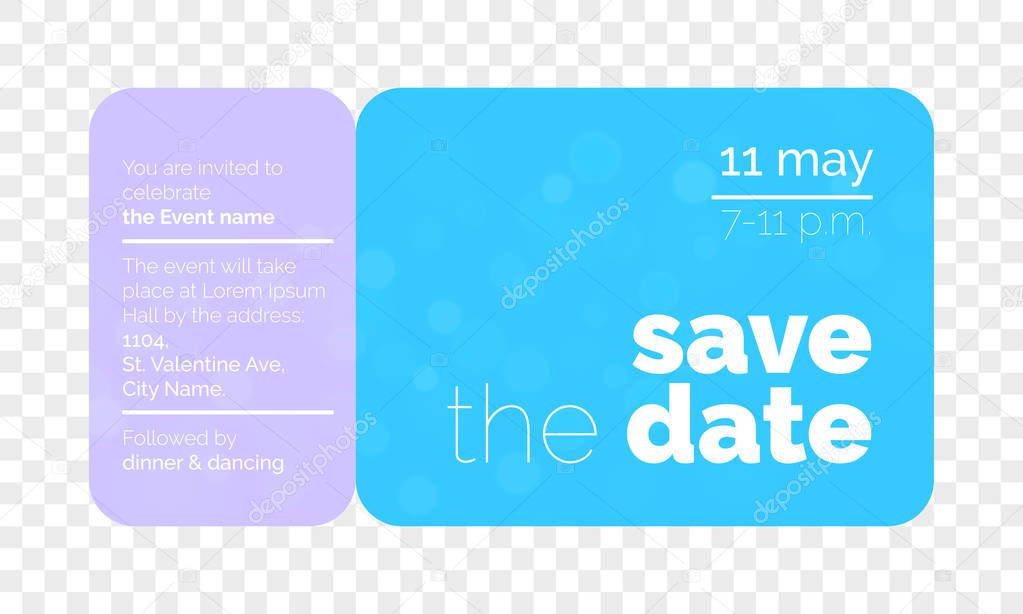 Save the Date wedding card vector  ticket 