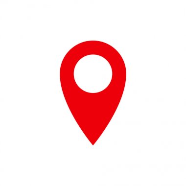 Konumu PIN kırmızı kutsal kişilerin resmi. İzole konum veya Gps yer konum PIN işareti vektör