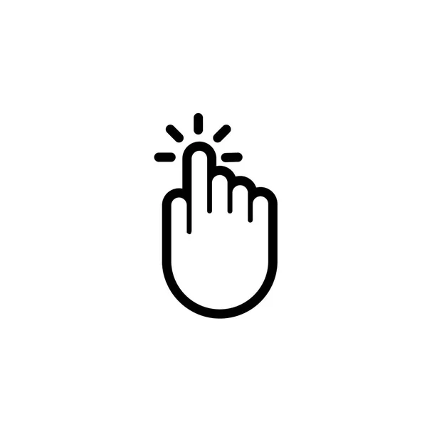 Kliknij przycisk palcem dłoni naciśnij przycisk push wektor wskaźnik ikona — Wektor stockowy