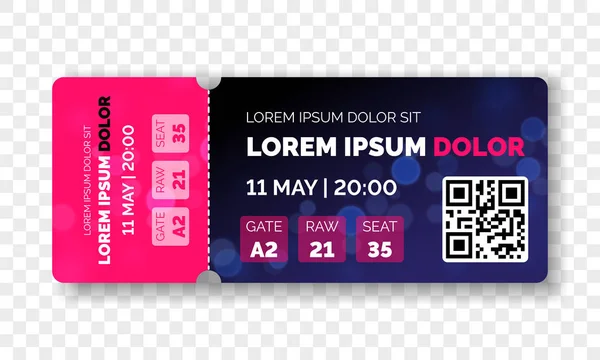 Ticket template modern trendy vector design — Stock Vector