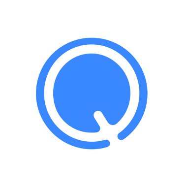 Mektup logo modern soyut mavi simge yazı tipi logo için Q mektubunun