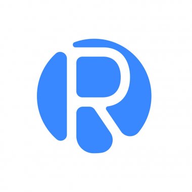 Mektup logo modern soyut mavi simge yazı tipi logo için R Harfi
