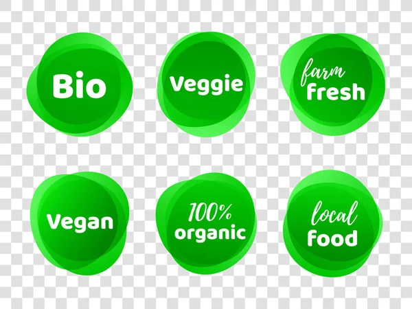 Bio veggie fazenda vegan 100 rótulos vetoriais orgânicos — Vetor de Stock
