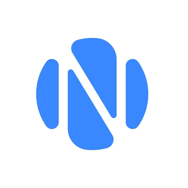 문자 로고 현대 추상 블루 아이콘 편지 N의 — 스톡 벡터
