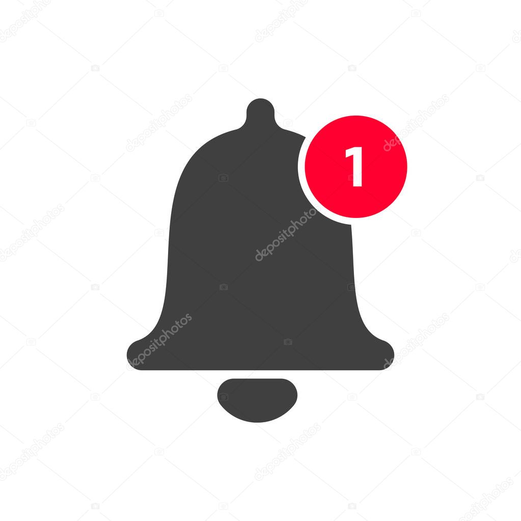 Notification bell icon  vector inbox message