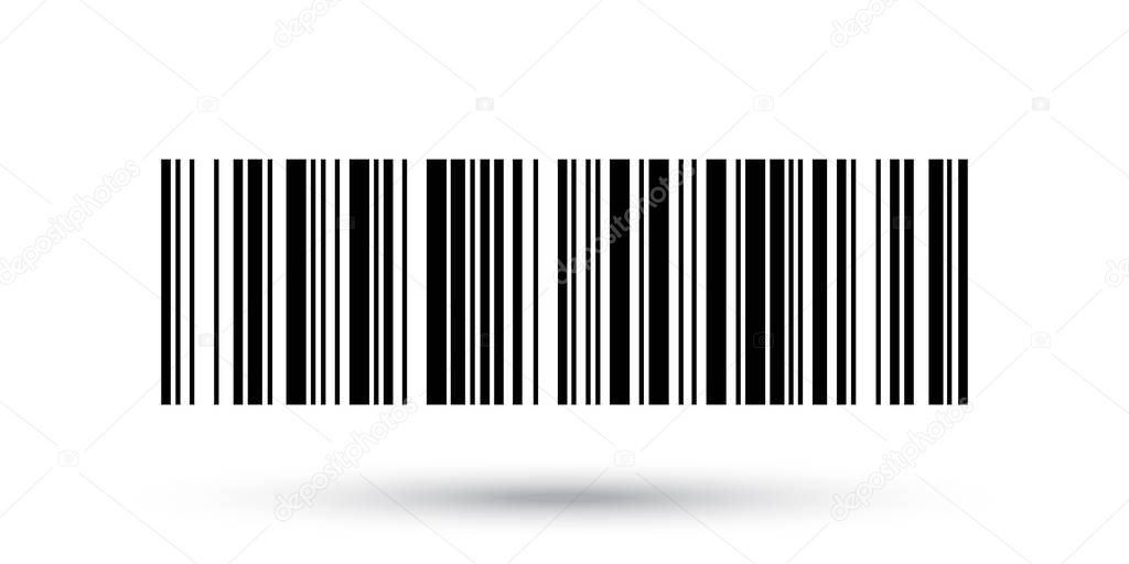 Barcode vector icon or bar code scan label for product price tag