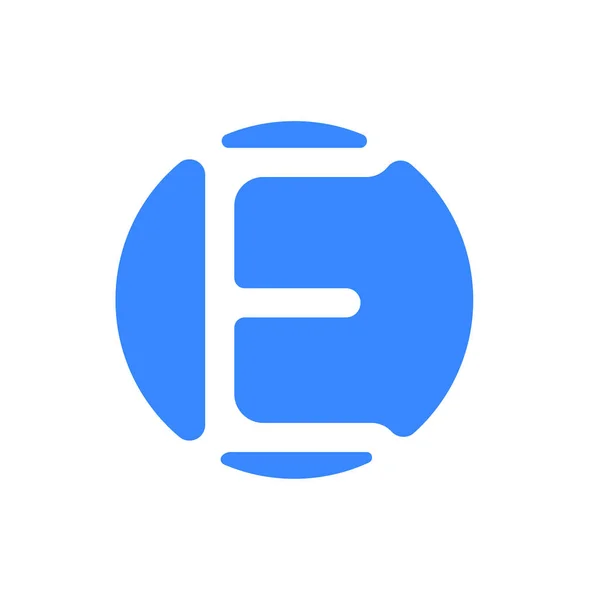 Levél logó modern absztrakt kék ikon-ból E betű — Stock Vector