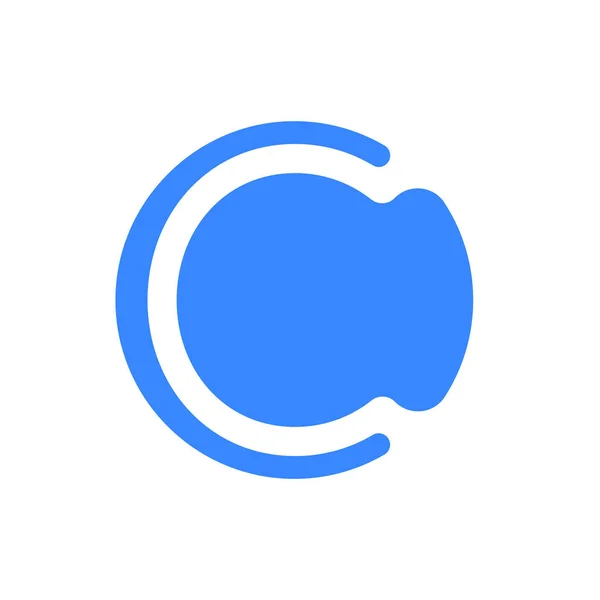 Letra logo moderno abstracto azul icono de la letra C — Vector de stock