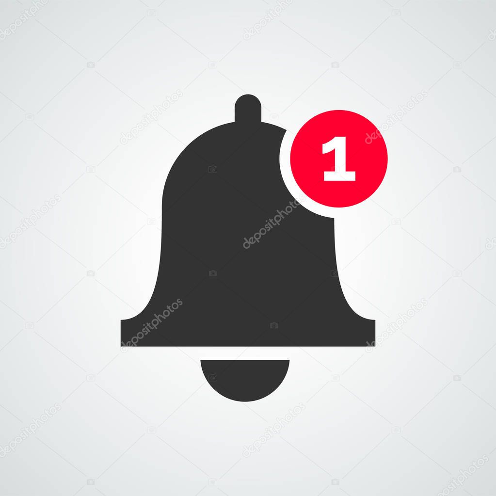 Notification bell icon  vector inbox message