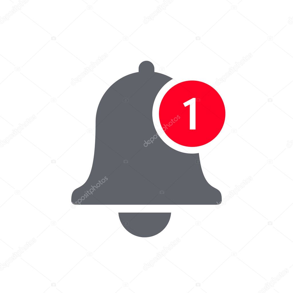 Notification bell icon  vector inbox message