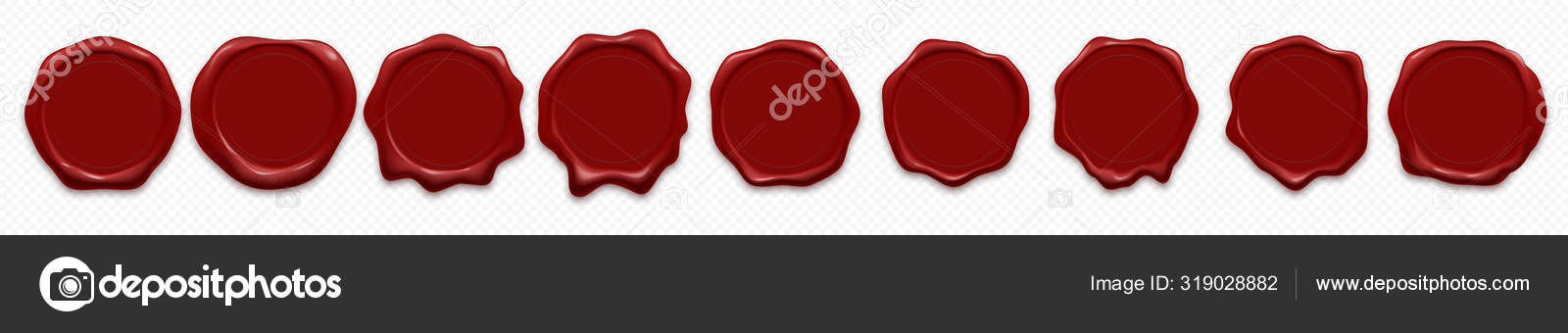 Realistic stamp wax seal with red ribbons. 3030668 Vector Art at