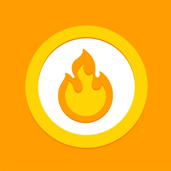 Fire flame vector sign symbol, flammable warning or spicy food label. Burning hot fire flame simple flat icon — 스톡 벡터