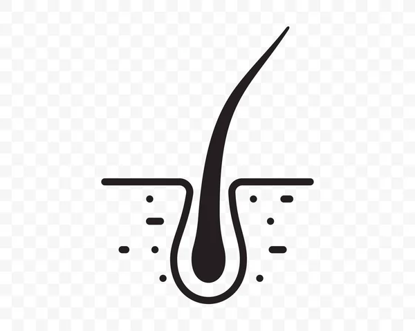 毛包ベクトルラインフラットアイコン 卵胞ポアの毛球 シャンプー処理 皮膚科と髪の移植の設計要素 — ストックベクタ