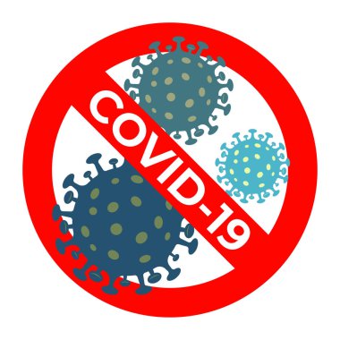 Coronavirus 2019 nCov vektör simgesi. Coronavirus Covid 19-NCP, virüs salgını dur işareti