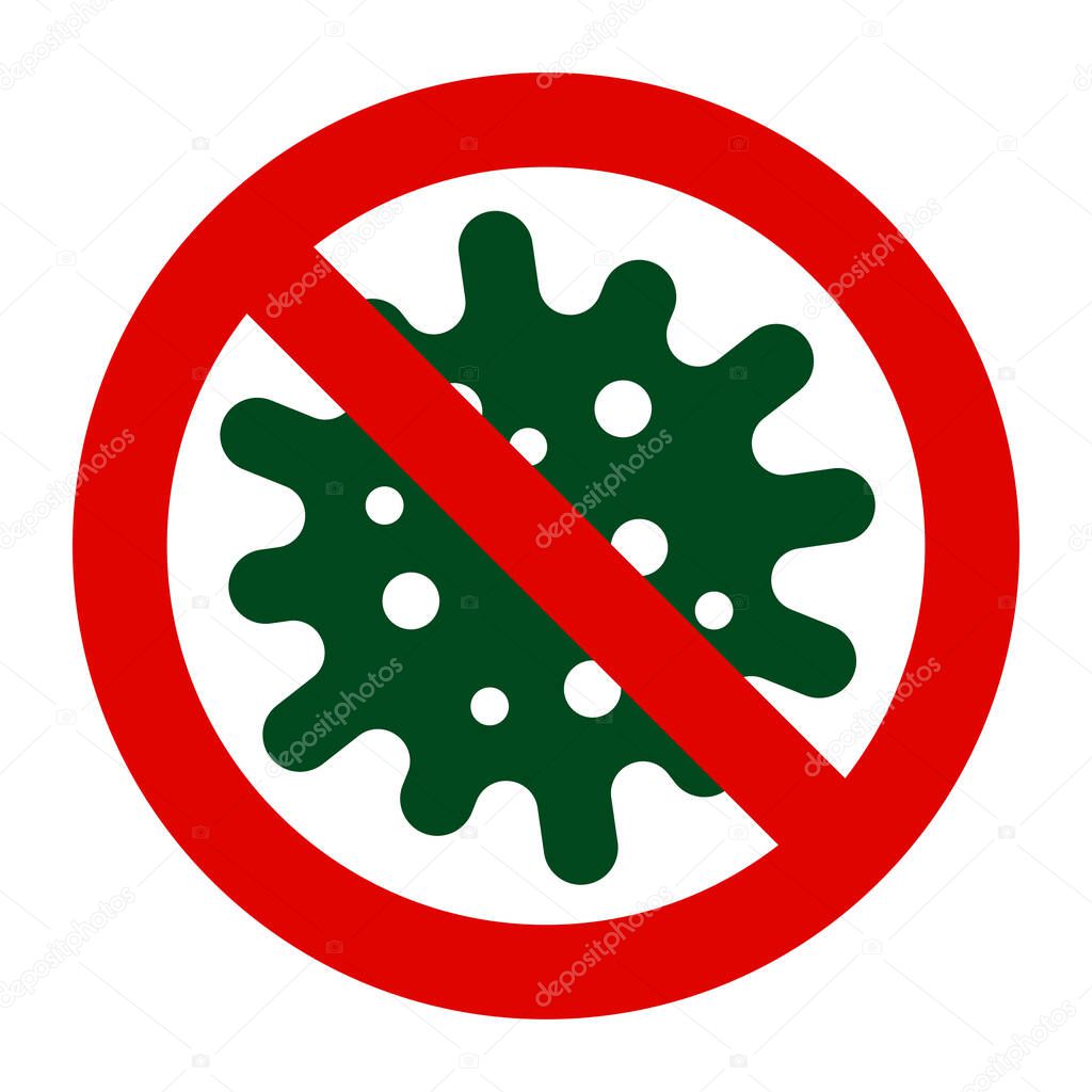 Coronavirus 2019 nCov vector stop icon. Coronavirus Covid 19-NCP, virus epidemic protection sign