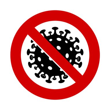 Coronavirus Covid 19 vektör ikonu. Coronavirus nCov, 2019 virüs salgını dur işareti