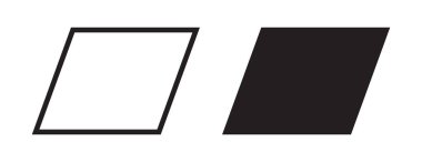 Paralelkenar simgesi, vektör geometrik kare dikdörtgen çokgen çizgi şekil silueti