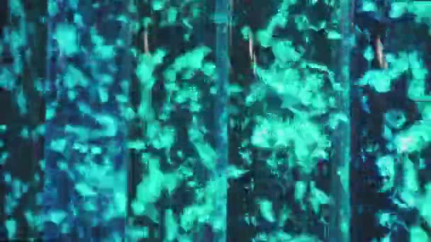 Bolha de ar. Tubos de bolhas de ar com iluminação — Vídeo de Stock