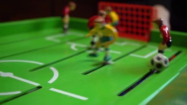 Masa futbol, çocuk oyununu, ağır çekim