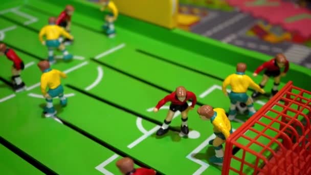 Table football, childrens board game, slow motion — Stock Video