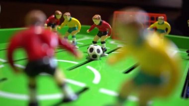 Masa futbol, çocuk oyununu, ağır çekim