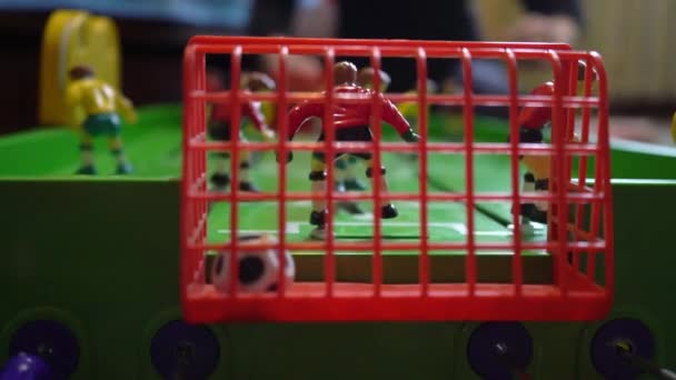 Table football, childrens board game, slow motion — Stock Video